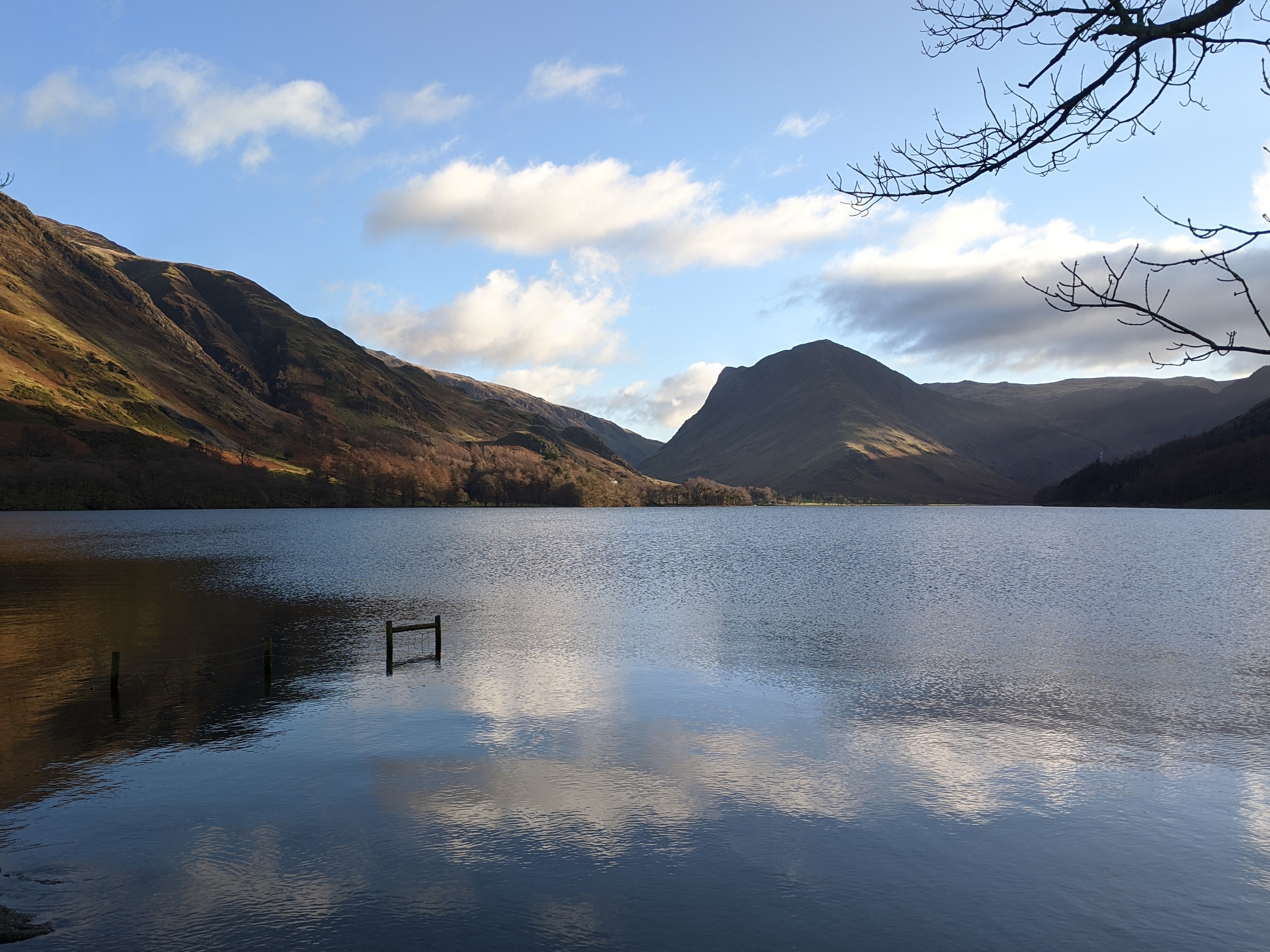 Photo of mountain range across a lake